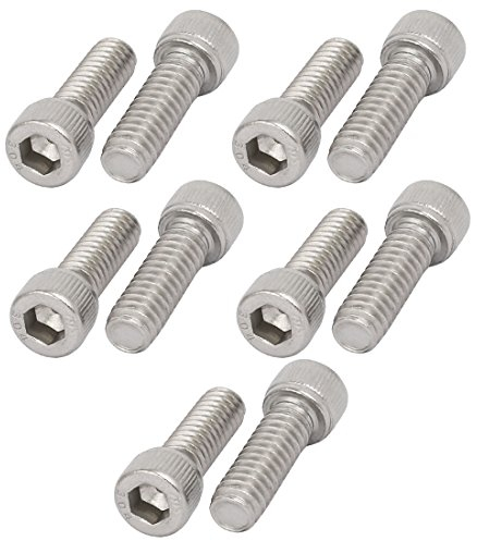 Sourcingmap 1/4-20 x 3/4 304 Stainless Steel Full Thread Hex Socket Head Cap Screws 10pcs