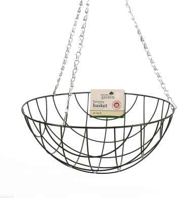 Garden Mile 14 Hanging Flower Basket Round Metal Planter with Chain