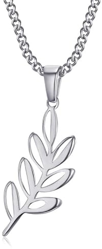 BOBIJOO JEWELRY - Pendentif Collier Branche Acacia Titi Franc Maçonnerie Acier 316L Argenté Amour de Dieu Chaîne