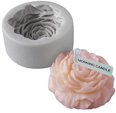 Peony Candle Moulds, 3D Large Peony Flower Silicone Mould Rose Candle Mold Aromatherapy Soap Making Chocolate Fondant Baking Molds for Valentine's Day Wedding Party Home Decor