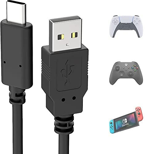 USB Charging Cable Compatible With PS5 Controller Nintendo Switch 2M, USB C Type C Charger Cord Compatible with Xbox Series X/Series S Sony PS5 Dual Sense Controllers, Nintendo Swith and Switch Lite