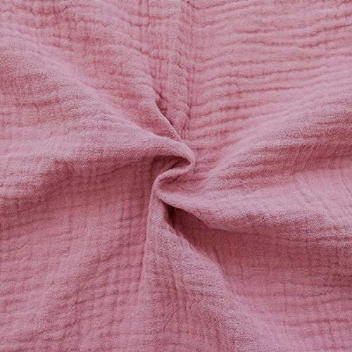 STOFFKONTOR Baumwolle Musselin Double Gauze Stoff - Meterware, Farbe Rosa - zum Nähen von Bekleidung wie Blusen/Hemden, Kleider, Hosen, Tücher sowie Dekoration