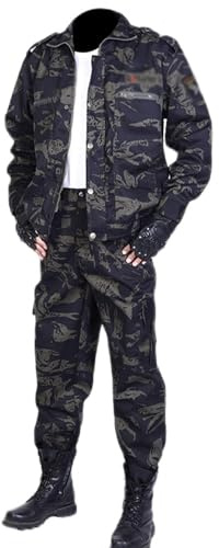 Tuta invernale da uomo in lana calda mimetica, militare tattico caccia BDU tuta foderata in pile, camicia militare giacca cappotto e pantaloni., Mimetico, XX-Large