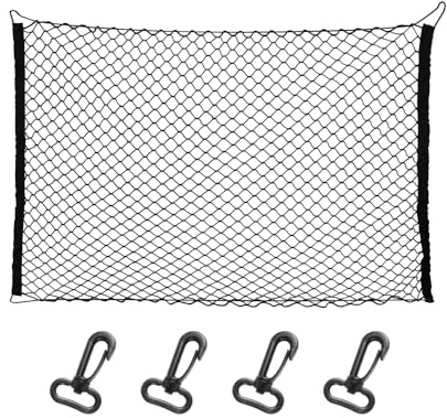 DONGKER Auto Schutznetz Trennnetz, Hundegitter für den Kofferraum, Universal Haustier Trenngitter Sicherheitsnetz mit 4 Haken für Hunde Haustier, 130x90 cm/120x70 cm