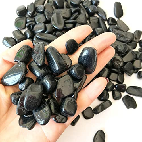 RIAAJ 100g Tourmaline Noire Pierre Cristal Guérison Bleu Petit Gravier Quartz Minéral Paysage Fish Tank Pot De Fleurs Jardin Maison Ornement-9-15mm 100g,Chine