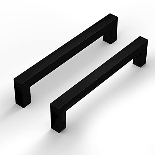 LONTAN Griffe für Küchenschränke Schwarz - 2 Stück Möbelgriffe 96mm Lochabstand - Schrankgriffe Küchengriffe aus Edelstahl - Schubladengriffe