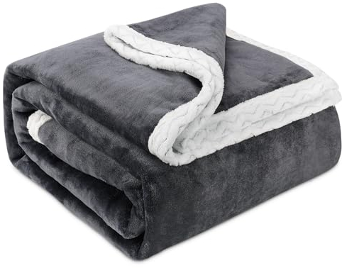 Cinkee Manta Antiarrugas y Antiestática 200x230 cm - Manta Cama Certificada Oeko-Tex - Super Suave y Caliente para Sofá, Cama, Adultos y Niños - Lavable a Máquina (Gris Oscuro)