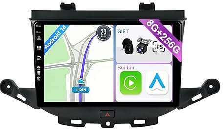 YUNTX [8GB+256GB] Android 14 Autoradio für Opel Vauxhall Astra K/Buick Verano GS (2015-2020)-[Integriertes CarPlay/Android Auto/DSP/GPS]-9” IPS Touch Screen-CAM+MIC-DAB/Mirror Link/Bluetooth 5.0
