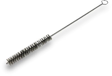 Goupillon ACIER multifonction | Ø 15 mm | Garnissage 80 à 100 mm | Longueur 300 mm | Ramonage brossage curetage nettoyage | Conduits tubes tuyaux | Manche acier torsadé | Kibros 13_015_300A