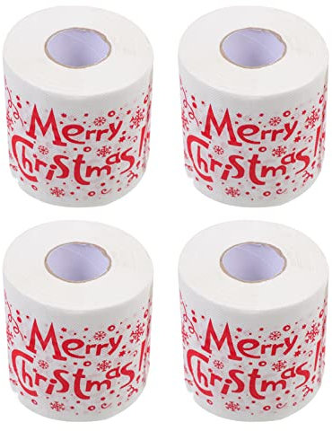 PRETYZOOM 4er-pack Weihnachts-seidenpapierrollen Mit Weihnachtsmuster Servietten Für Den Esstisch Holzmaterial Weich Bequem Keine Reizung