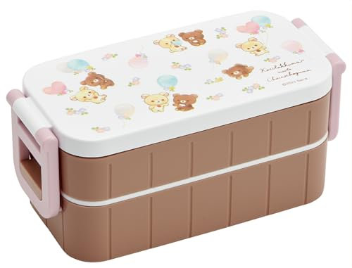 Skater YZW3AG-A Boîte à bento 600 ml, antibactérienne, 2 niveaux, pour femme, Korilakkuma & Kogma, fabriquée au Japon
