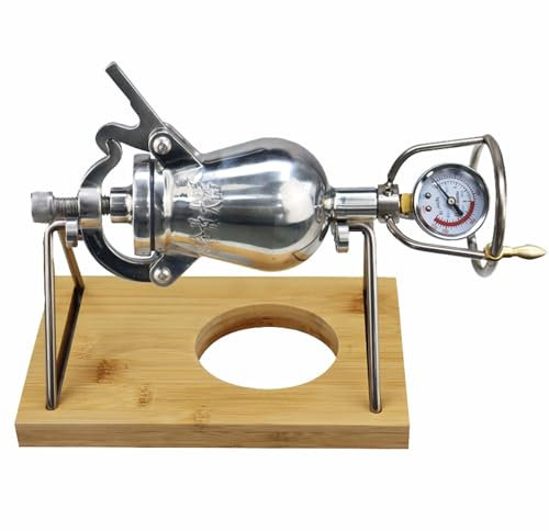 MyNvy Popcorn Machine palomitera a presión Mini máquina de Palomitas de maíz Retro, máquina de Palomitas de maíz Manual Tradicional, máquina de Palomitas de maíz de Acero Inoxidable(Size:3)