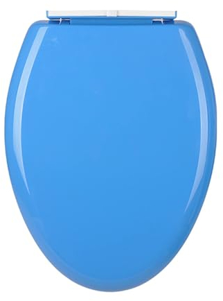 Brigtviee Antibakteriell Premium Toilettendeckel Mit Absenkautomatik, WC-Sitz Mit Quick Release Funktion Abnehmbar, Klobrille V-Form Mit Softclose, Klodeckel Aus Duroplast,Blau