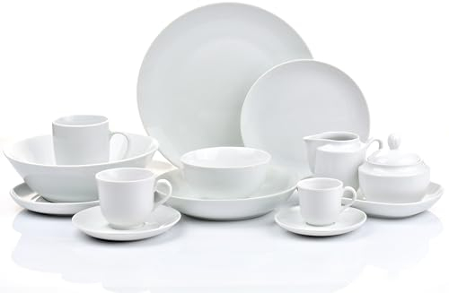 Retsch Arzberg Service de table combiné 60 pièces - Rond - Blanc - Service de table pour 6 personnes