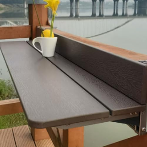 Braun Klapptisch wand ,wandtisch ,balkon klapptisch zum einhängen ,balkontisch zum einhängen ,klapptisch balkon ,wandtisch klappbar ,balkonhängetisch klappbar ,wandklapptisch ( Size : 120*27cm/47.2*10