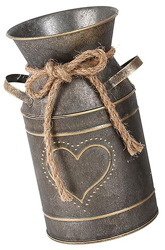 CORHAD Retro Iron Flower Bucket for Balcony Fence Galvanized Iron Material Compact for Home Garden Decor Handle Design for Easy Carrying for Indoor Pots and Outdoor Plant Pots