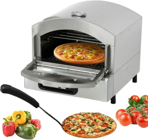 GFXYQPDNV Comptoir de Four à Pizza Commercial, Four à Pizza électrique en Acier Inoxydable avec étagère, Machine à Pizza intérieur Polyvalente-1
