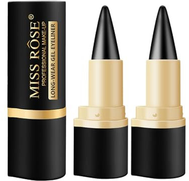 2PCS Black Eyeshadow Pencil Set, Highly Pigmented Long Lasting Smudge-proof Smoky Cream Eyeshadow Pen for Women (#2PCS)