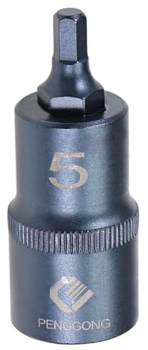 Juttzzei Hex Bit Socket, 1/2 Drive x H5 (5mm) Hex Bit Bit Socket | 5mm Allen Key Square Socket, Premium S2 Steel H5 Hex Bit with 2 Length for Torque Wrench, Ratchet Wrench