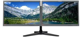 Lenovo Dual Monitor Bundle ThinkVision 2 x 22 Inch Flat Panel LED Backlight, 1680x1050p, 16:10 Aspect Ratio - DISPLAY VGA DVI Ports - Dual Monitor Arm Base Stand (Renewed)
