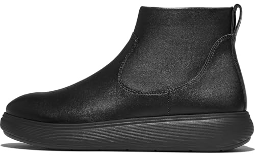 Fitflop Stivaletti donna Iq-comff in pelle con zip, Tutto nero, 37.5 EU