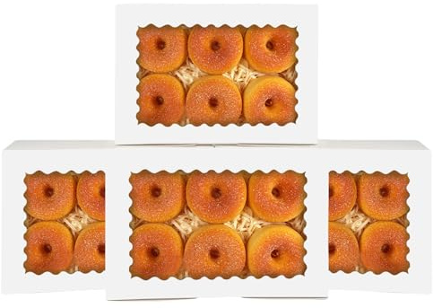 Gcardist White 22.9x15.2x6.4cm 15Pcs Cookie Box with Window Pastry Macaron Bakery Box for Packaging (9x6x2.5 inch)