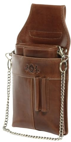 SID & VAIN Combi Kellner-Geldbörse Gastronomie echt Leder - Geldbeutel & Kellner-Holster Aberdeen Combi - Kellner-Geldbeutel Fächer Ledergeldbeutel Herren und Damen braun handgefertigt