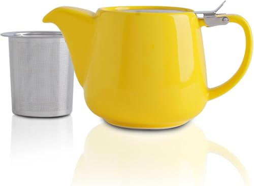 VIVILINEN Teekanne Mit Siebeinsatz 1200ml Porzellan& Keramik, Handgefertigt | Teekanne Mit Edelstahl-Feinsieb, Perfekt Für Teeliebhaber