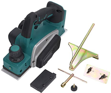 Brilluxa Electric Planer, 18V 12000RPM Cordless Hand Planer, Battery Powered Wood Planer with Soft Grip, Portable Power Planer for Wood Trimming, Electric Woodworking Tool