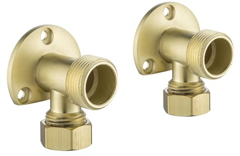 Backplate Wall Elbows, Thickened and Heavy Brass Material, Shower BAR Valve TAP External Pipe Work Wall Mount Backplate Wall Elbows Brushed Gold