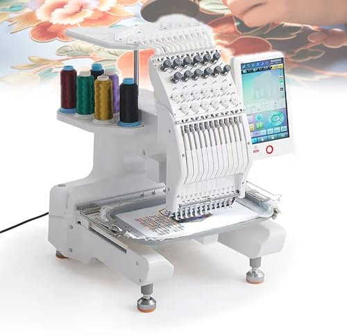 Automatische Stickmaschine mit 12 Nadeln, 1000 U/min, Hochgeschwindigkeits-Computergesteuertes Nähen für Kleidung, Hüte und Sportausrüstung