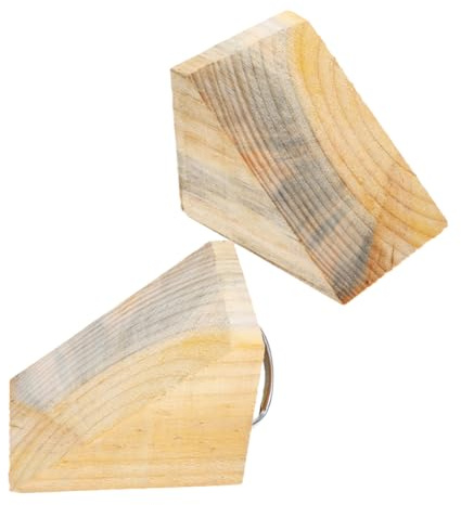 HORIALENCE 2piezas Cuñas De Madera Portátiles Estabilizadores De Ruedas Antideslizantes Mango para Coches Camiones Autocaravanas