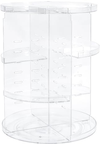 360° Drehbarer Make-up-Organizer Plastik Transparent Zerlegbar, Schminktisch Aufbewahrung für Lippenstifte Make-up-Pinsel, Perfekt für Schlafzimmer Bad Büro als Geschenk