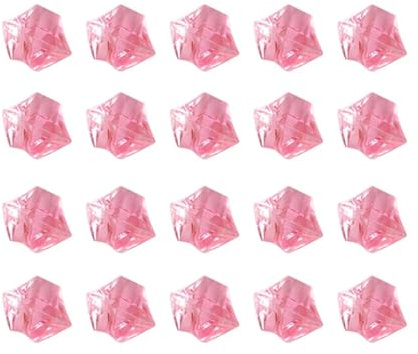RUHTEUO 50/100 Stück Kristall-Edelstein, 18 x 25 mm, Stein zerkleinert, EIS, Felsen, Aquarium, bunter, Vase, Landschaftsbau, Dekoration für Vasen, Fischgläser, Aquarien(Pink,100pcs)