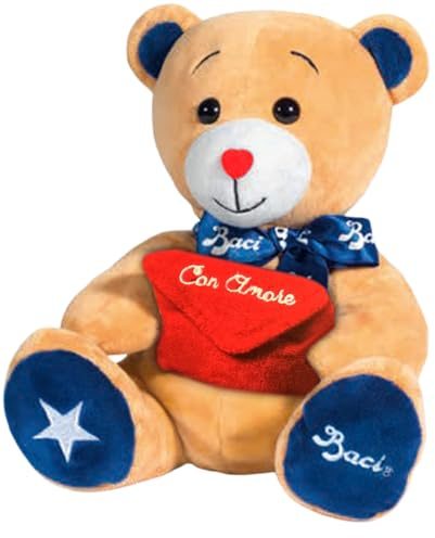 Baci Perugina Peluche con Busta per Lettera e Cioccolatini Extra Fondente Ripieni con Nocciole 100g