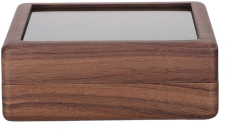 LIGIGWASH Träfärgad Pocketursshowbox med Transparent Fönster Elegant Förvaring och Organiserare för Män och Kvinnor för Hem och Resor Premium Träslutfinish