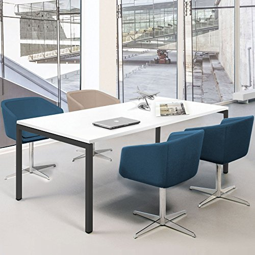 Weber Büroleben GmbH Profi Besprechungstisch 180x80cm NOVA U 4-6 Pers. Konferenztisch Meetingtisch, Gestellfarbe:Anthrazit