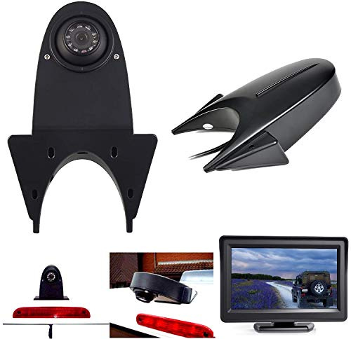 Misayaee HD 720p Dritte Dach Top Mount Bremsleuchte Kamera Rückfahrkamera für MB/für Sprinter W906 /für Crafter/für Ducato/für Transit,viele Typen mehr Transporterkamera Komplettset+4.3 Zoll Monitor