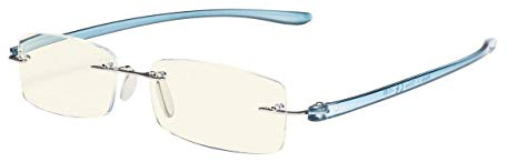 Eyekepper Computer lesen Brille,Blau Licht Filter Randlos Leser,UV-Schutz,Blauer Arm +0.50