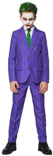 Suitmeister Boys Suit - The Joker DC Character Slim Fit Suit - Purple - Size: XL