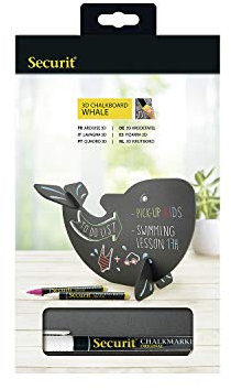 SECURIT - Lavagna Da Tavolo 3D Silhouette Balena - Per Pennarelli A Gesso Liquido - Per Caffè, Ristoranti, Negozi, Casa - 22x14x10cm - 1 Pennarello Bianco Incluso
