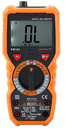 Multimètre Numérique 6000 Points Professionnel NCV Voltage Courant Résistance Continuité Fréquence Température
