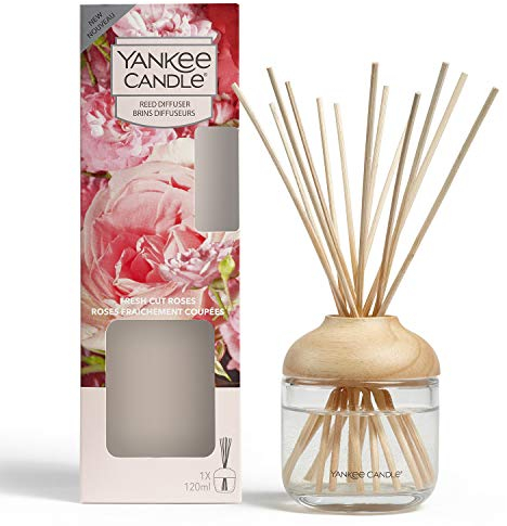 Yankee Candle Reed Aroma Diffusor, Fresh Cut Roses, 120 ml, bis zu 10 Wochen anhaltender Duft, 24,1cm