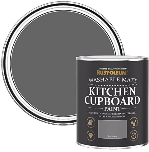 Rust-Oleum Grey Kitchen Cupboard Paint in Matt Finish - Torch Grey 750ml