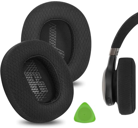 Geekria Komfort-Ohrpolster aus Mesh als Ersatz für JBL Live 650 BTNC, Lifestyle E65BTNC, Duet NC, Live 660 BTNC, Live 770 NC, Ohrmuscheln, Reparaturteile (Schwarz)