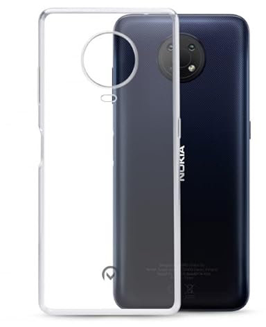 TPU Hülle kompatibel mit Nokia G10, G20 Transparent Clear Case Schutz Handy Tasche Silikon mit mungoo Displayputztuch