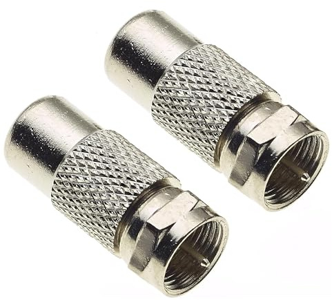 Keple F-Typ-Stecker auf Phono-Buchse RCA-Buchse männlich RF-Anschluss Koaxial-Adapter - TV-Koaxial-Typ F-Stecker, hohe Übertragung TV-Kabel-Koppler Konverter Ersatz - 2 Stück