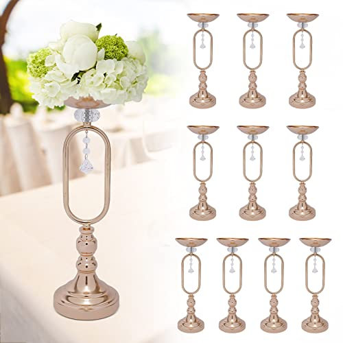 10 Stück Geblühte Metall Trompetenvase Elegante Vase für Hochzeitsfeiern, Basis Decortion für Party, Veranstaltungen, Geburtstag, Feierlichkeiten, 44.5cm Hoch