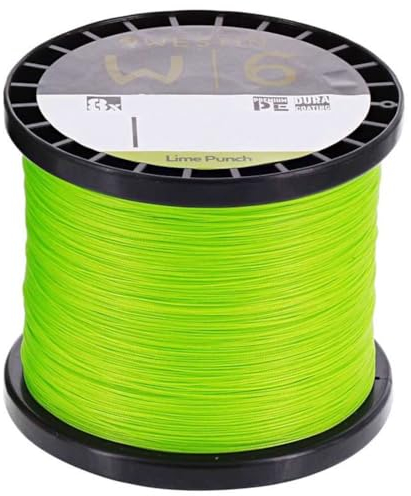 Westin W6 Braid 8 Lime Punch 0,08-0,165mm - 1500m geflochtene Schnur, Durchmesser/Tragkraft:0.10mm / 3.8kg