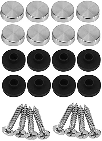 Peowuieu 8 Pcs 14mm Dia Stainless Steel Decorative Mirror Screw Cap Nails